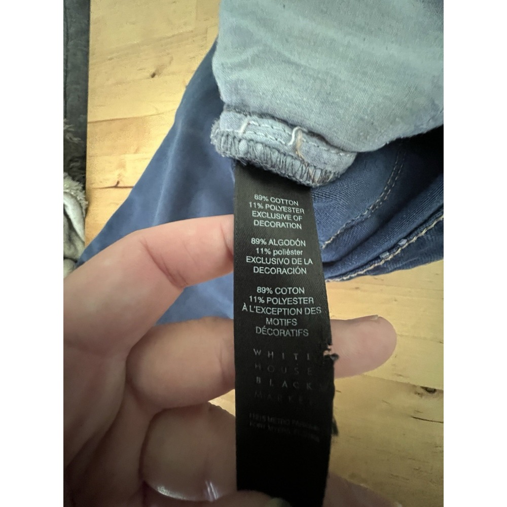 White House Black Market Girlfriend SZ 10 Embroidered Straight Leg Denim Jeans - Picture 10 of 12